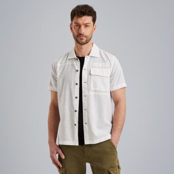 Overhemd SS Ctn/Linen Bright White 7003