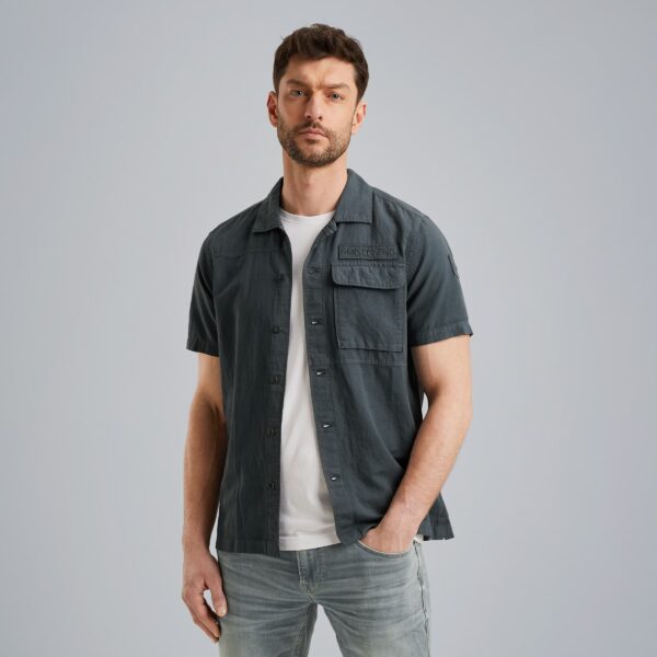 Overhemd SS Ctn/Linen Dark Slate 9076