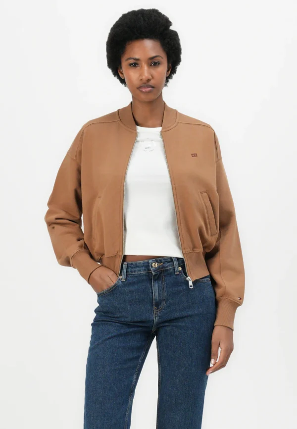 Jas Bomber Tonal Flag Terry Zip Hickory GWA