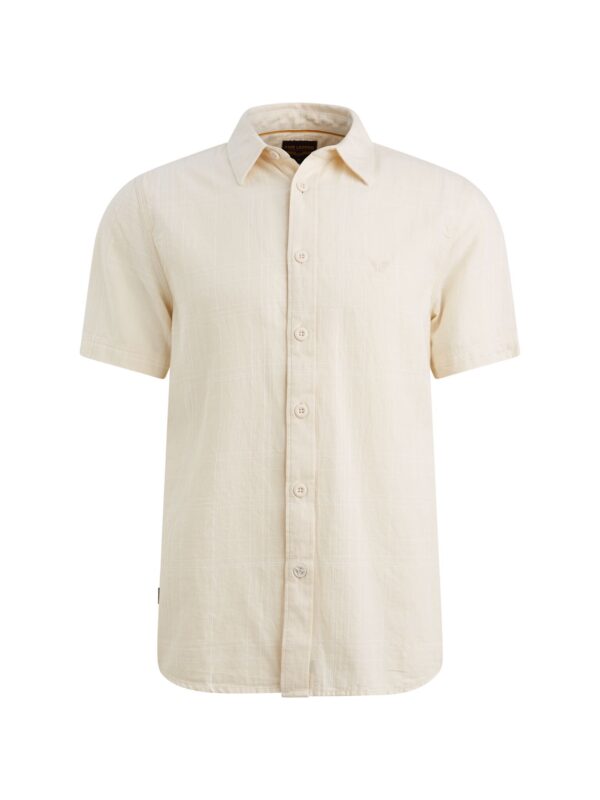 Overhemd SS Slubgrid Bone White 7013