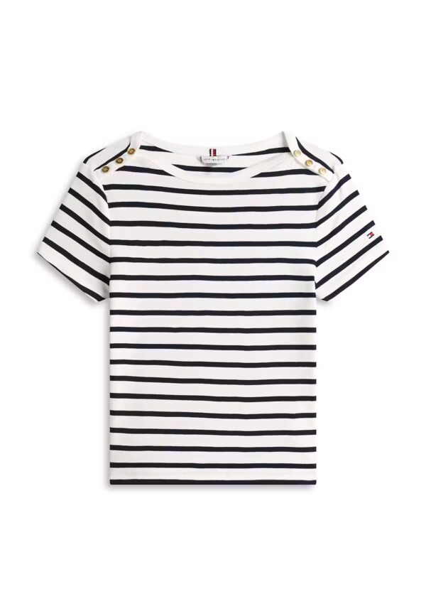Tshirt Gold Btn Slim Breton Stp Ecru/DNN 0FM
