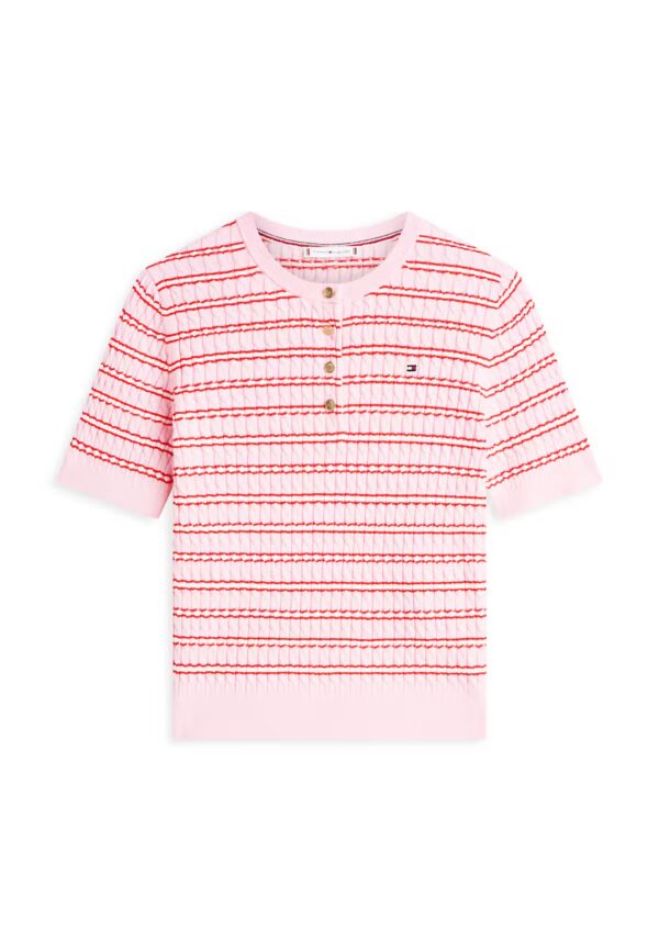 Trui Cable Fine GG Henley Stp Classic pink/FW 0D3