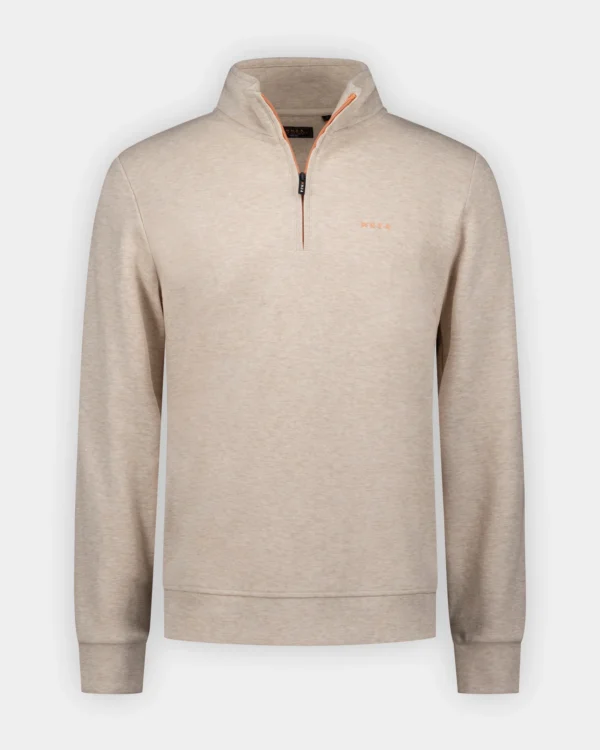 Sweater Half Zip Light Cream 1136