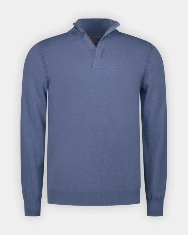 Trui Half Zip Spring Blue Melange 2691