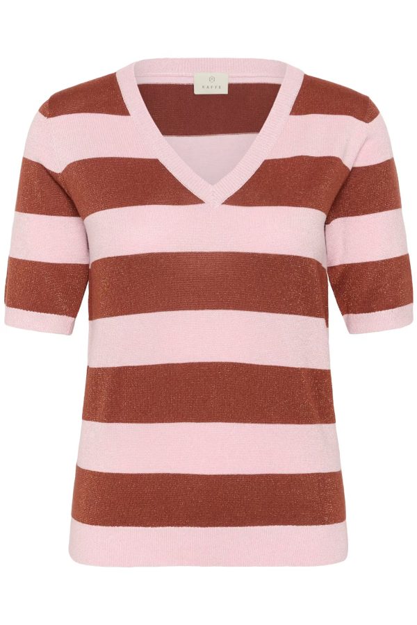 KAregina Trui Stripe V-Nk Ball/Henna S 109424