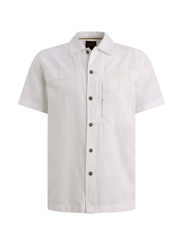 Overhemd SS Cotton/Linen Bright White 7003
