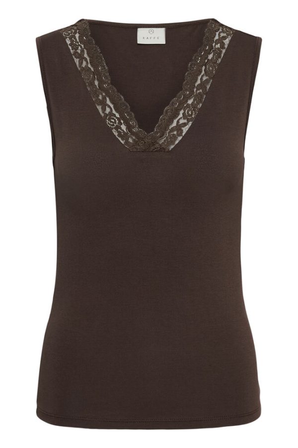 Kabelja lace top bruin